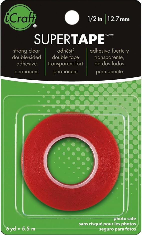 iCraft SuperTape Strong Double Sided Permanent Adhesive, 1/2 x 6 yards