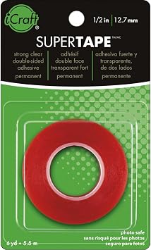 iCraft SuperTape Strong Double Sided Permanent Adhesive, 1/2 x 6 yards