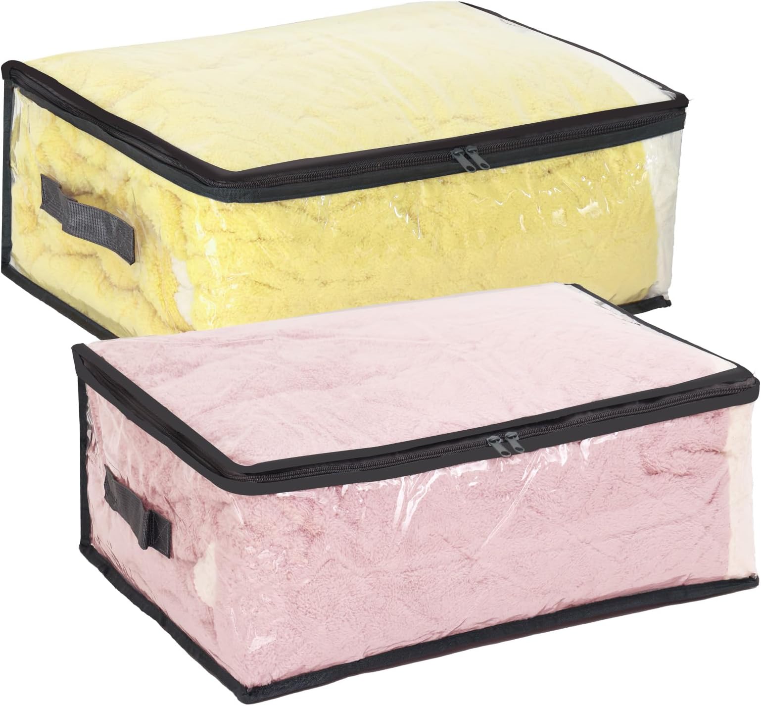 NUYKOUY Set of 3 Clear Vinyl Storage Bags with Zipper