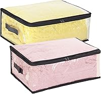 Vista 8 de Fixwal 6 bolsas de almacenamiento transparentes para mantas con cremallera, bolsas de almacenamiento de plástico para armario, ropa, edredón