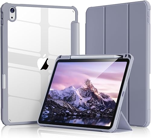 Miniatura 14 de Kenke - Funda para iPad 11/10ª generación con portalápices 11/10.9 pulgadas 2025 A16/2022, carcasa trasera transparente de acrílico PC duro y borde