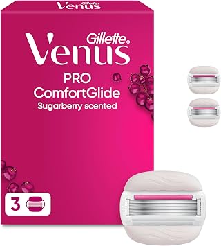 Gillette Venus Comfortglide Sugarberry plus Olay Women's Razor Blade Refills, Pack of 3, 5 blades for a smooth, close shave that lasts