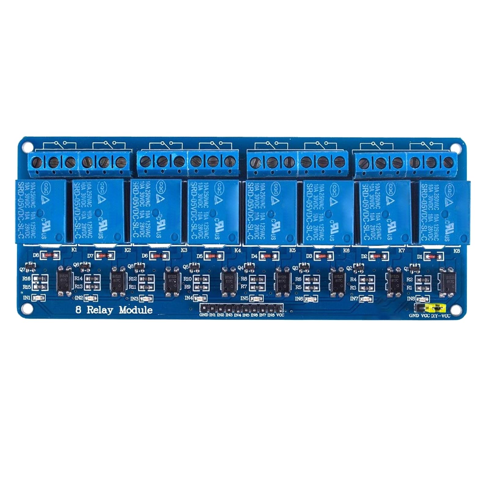 RUNCCI-YUN 5 stuks 1 kanaal relaismodule 5V, 1 kanaal relaismodule met optokoppeling High of Low Level Trigger uitbreidingsprintplaat relaisschakelaar
