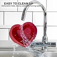 Vista 5 de Juego de 4 moldes de silicona en forma de corazón, antiadherentes de fácil liberación para hornear pan, juego de moldes de brownies de 4 x 2