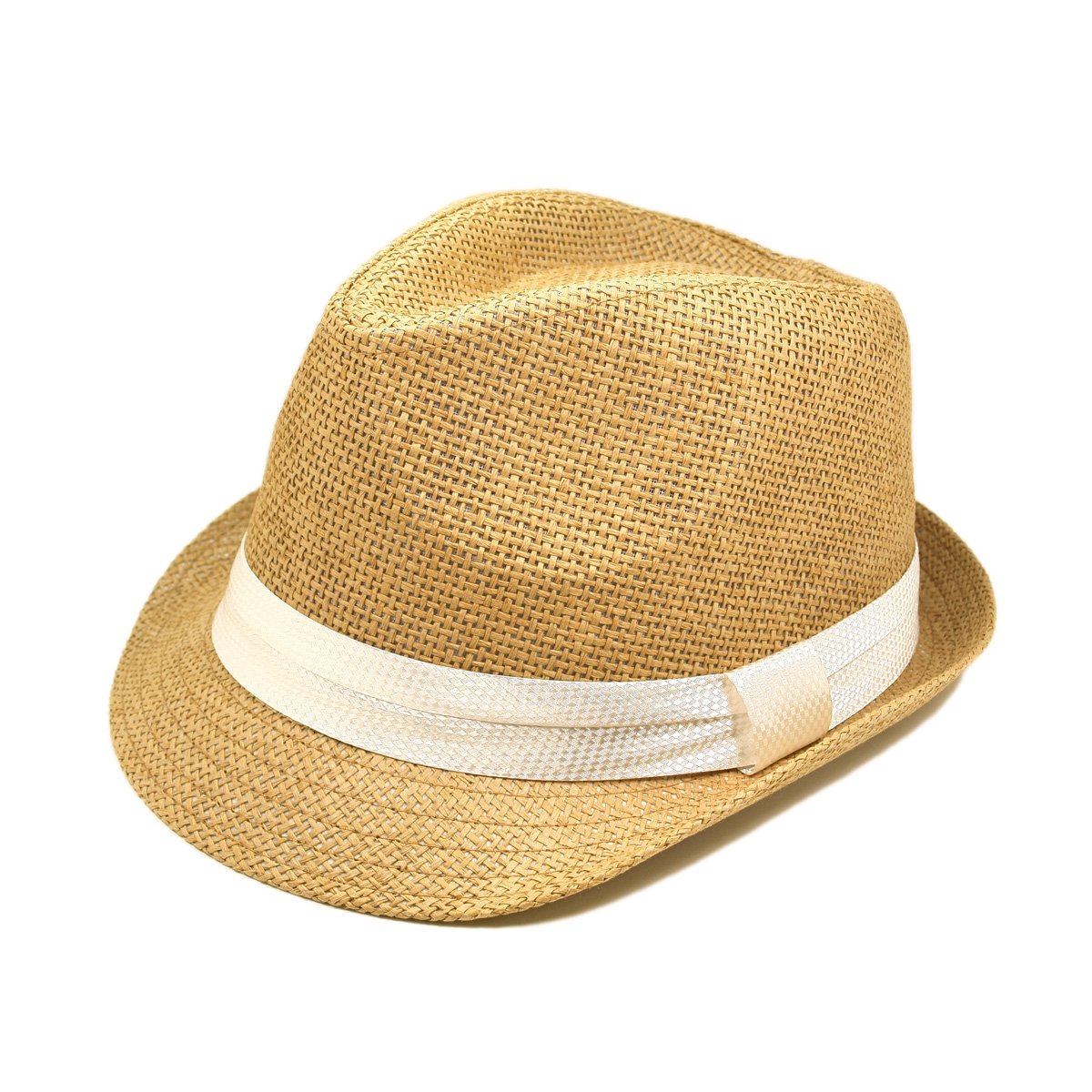 TrendsBlue Classic Tan Fedora Straw Hat Band Available