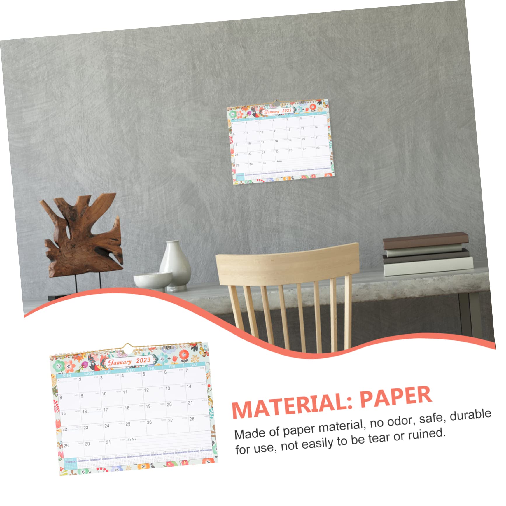 3 Piezas teniendo en el mensual de pared 2022-2023 calendarios cool office calendars mensual en ingles de pared resistente Papel SHINEOFI
