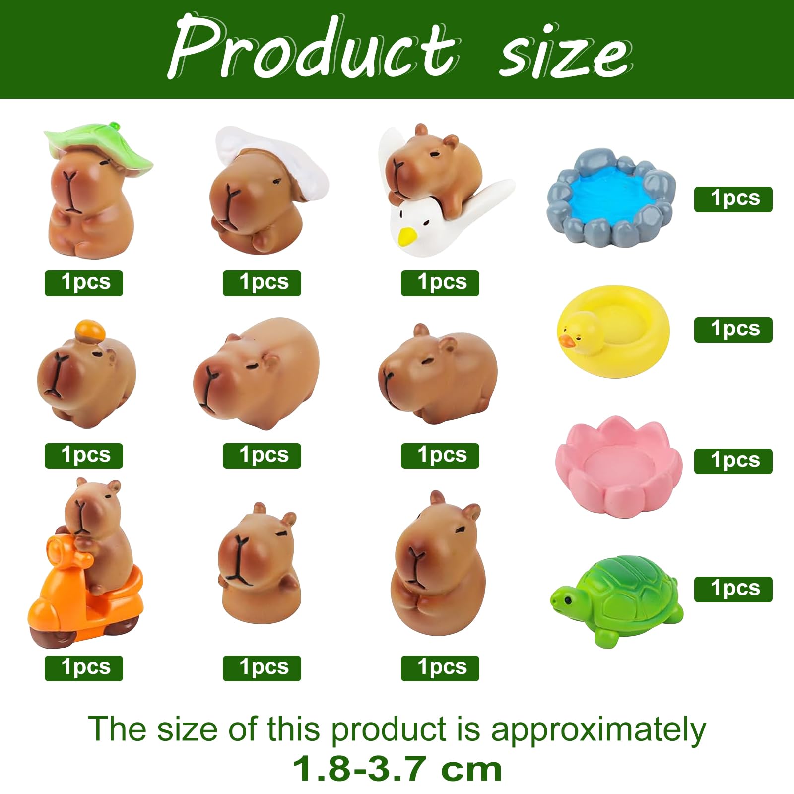 19-teiliges Mini-Capybara Set Aus Harz – Süße Wasserschwein-Figuren Für Deko, Kuchen & Puppenhaus