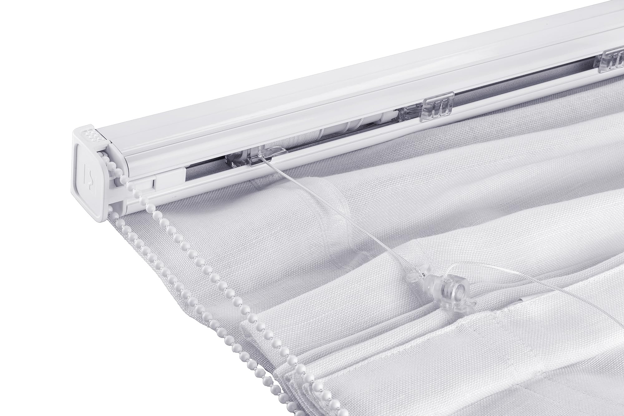 Estor Plegable sin Varillas Lino Blanco 120 x 175 cm
