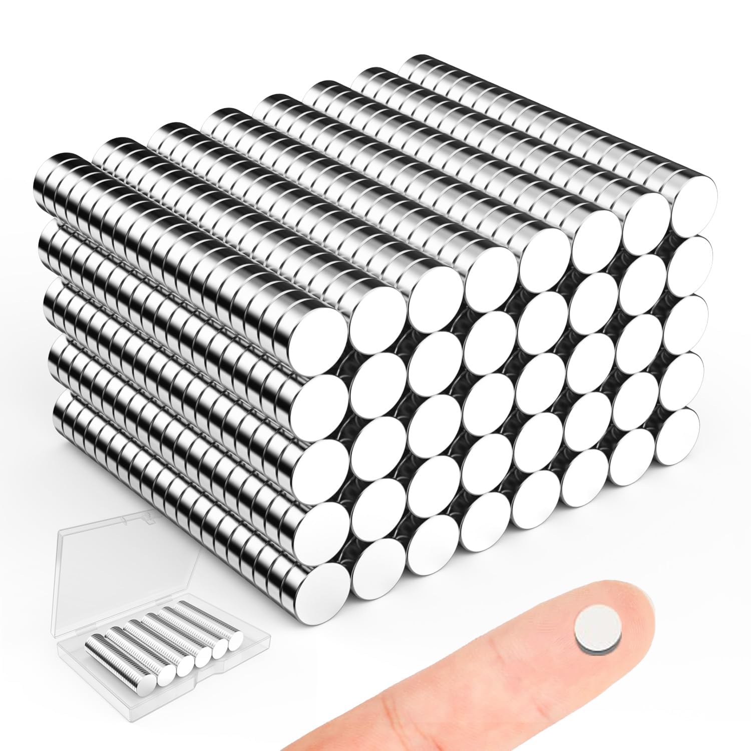 Neodymium Disc Magnets 6×2 mm Nickel Coated – Sturdy Permanent Magnets for Industrial, DIY, Office & Workshop Use – Pack of 100 | Age 14+ Yrs