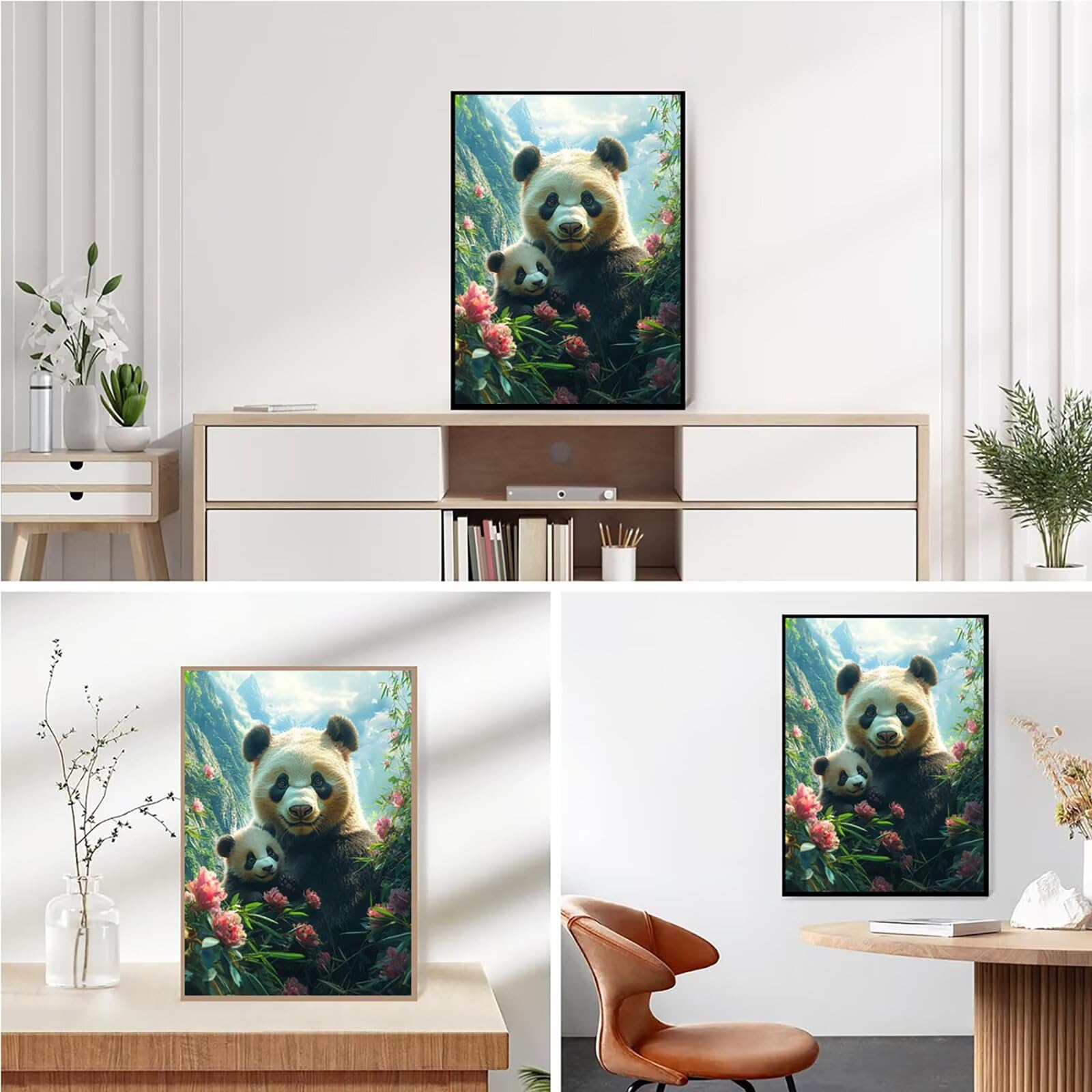 Diamond Painting Kit Completo, Diamond Painting Panda, 5D Quadrato Pittura Diamante Kit Manualidades Adultos DIY Diamantini Crystal Art Disegni Ricamo Punto Croce Artigianale, 60x90cm Animale j0-987