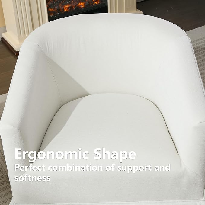 Sillón giratorio moderno plegable blanco miniatura 6