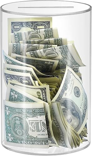 Miniatura 1 de Alcancía transparente para adultos y niños, alcancía acrílica para niños y niñas, para ahorrar dinero en efectivo, debe romperse para abrir, tamaño