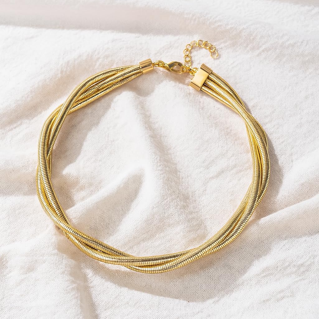 Chunky Choker Necklace for Women Bold Gold Statement Necklace Waterdrop Choker Collar Necklaces Trendy Fashion Jewelry for Gifts - Image 3