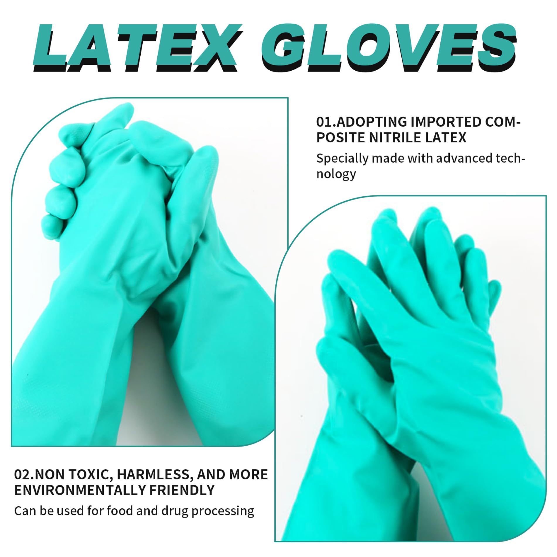 Guantes de Limpieza de Guantes de 12 Piezas Nitrilo Guantes de Limpieza de Goma Guantes de Limpieza de Limpieza Fuertes Guantes de Cocina Lavables Guantes de Limpieza Reutilizables.