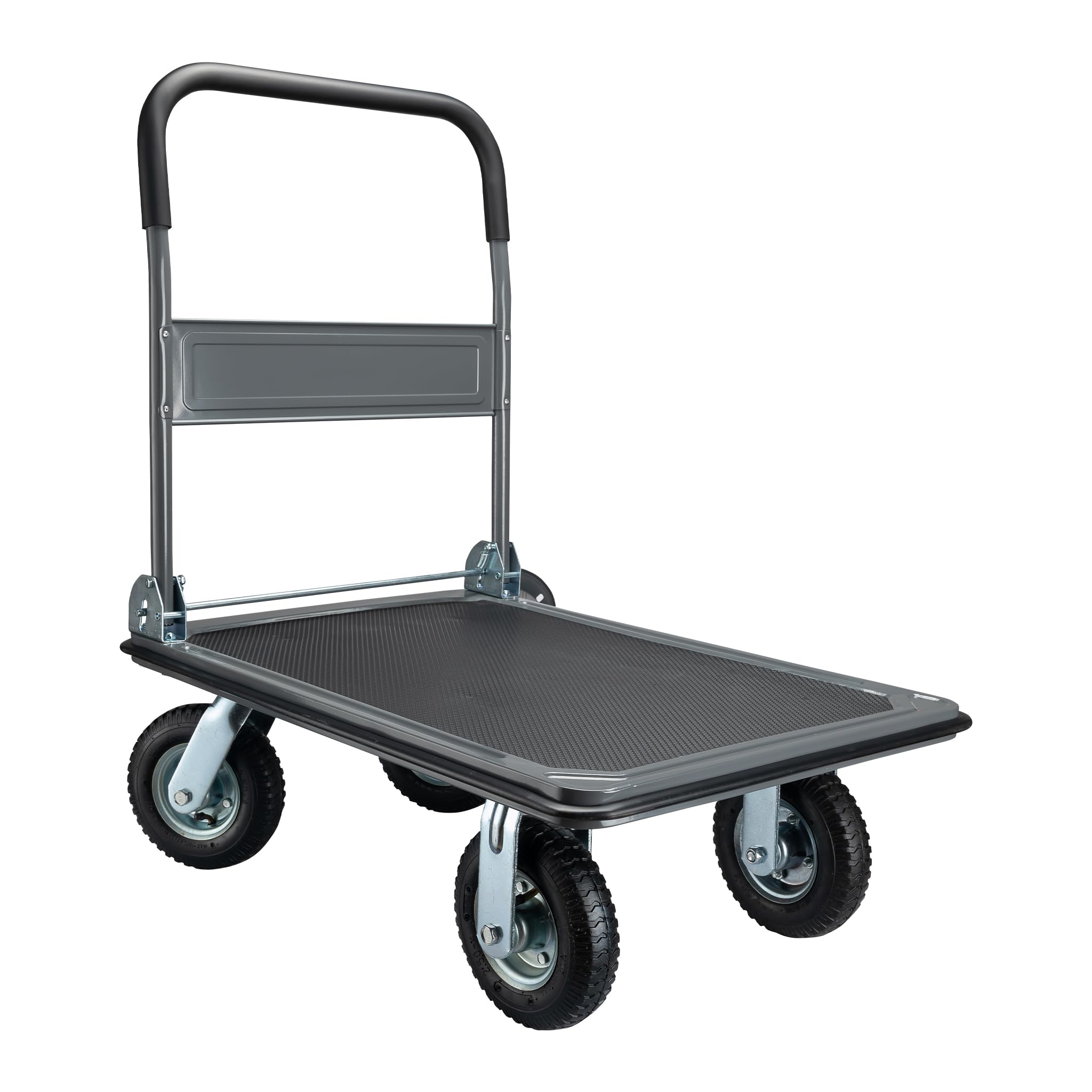 Carrito Plataforma de Transporte hasta 300kg con neumáticos, Plegable, Revestimiento Antideslizante