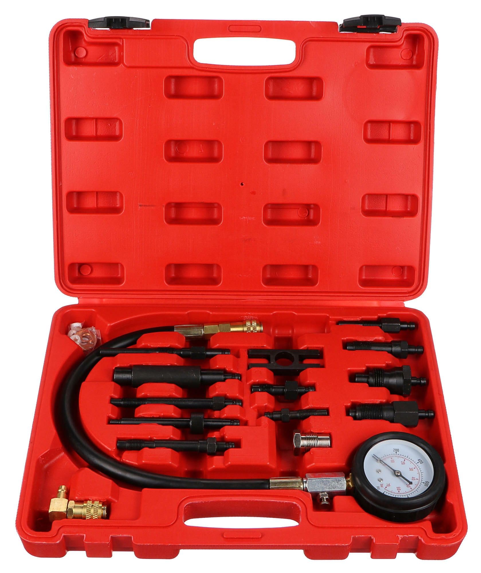 MECHANIC ENGINE TESTER 23 | Set di tester di compressione per motori diesel | 70 bar | manometro di pressione