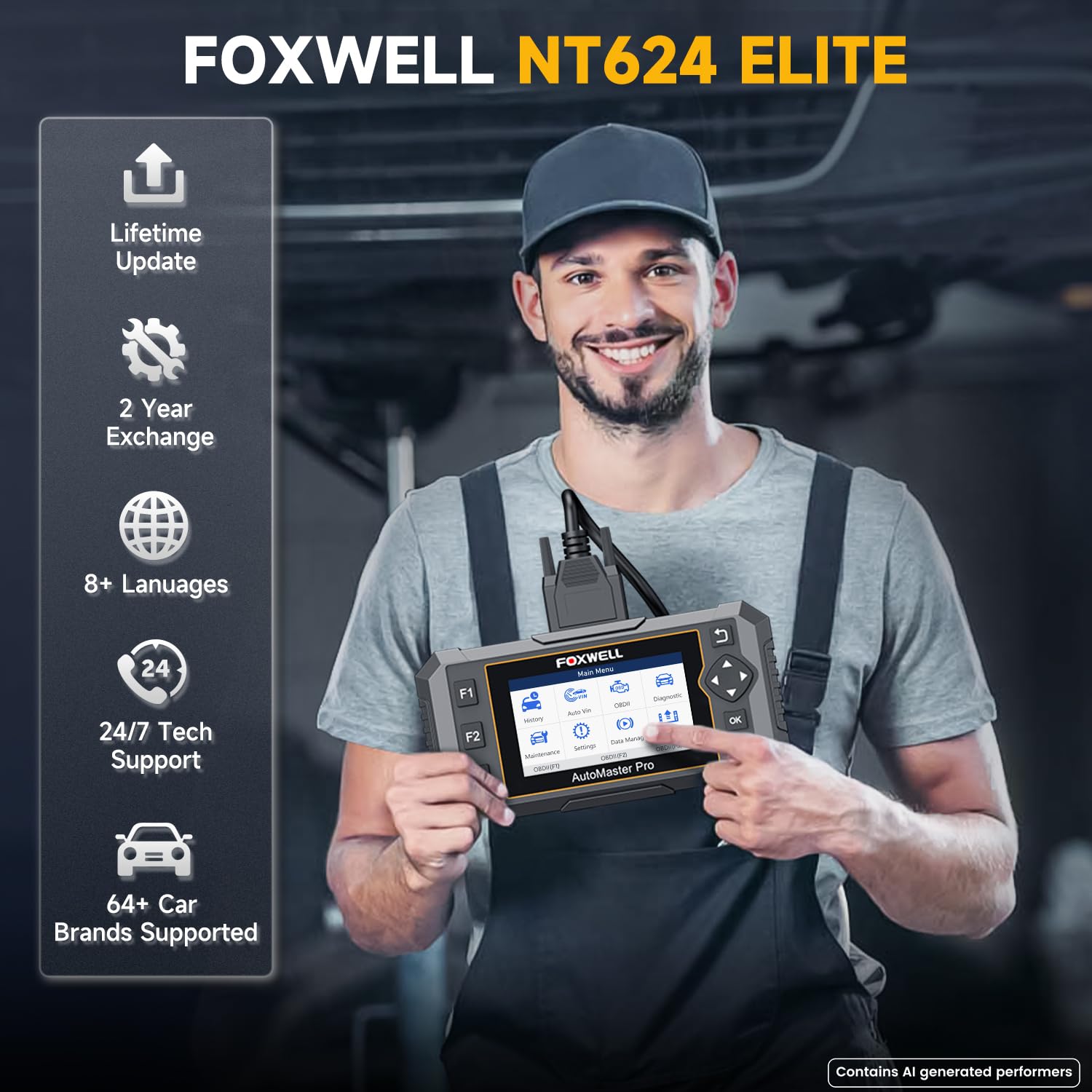 Foxwell NT624 エリート オールシステムスキャンツール 故障診断機