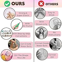 Vista 5 de Kit de burbujas de nano cinta, versión de globo de agua con cinta de doble cara de 9.8 pies y juguete de jeringa, kit de manualidades para niños