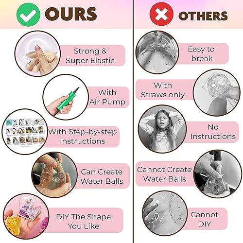 Miniatura 5 de Kit de burbujas de nanocinta para niños, kit de nano cinta de doble cara de 6.6 pies con bomba de globos, actividades de fiesta de globos para