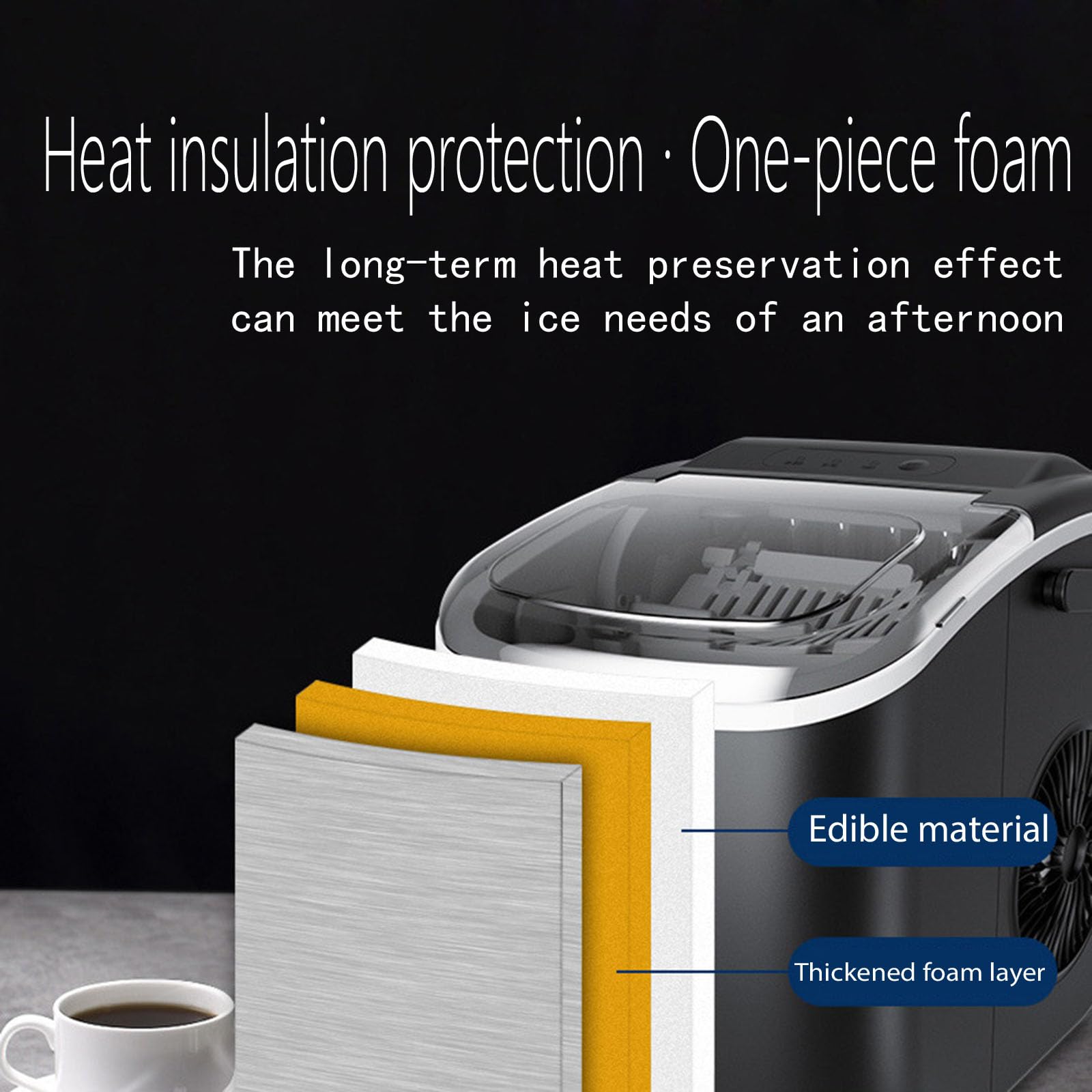 Tyymsmk Home Ice Maker, 95w High-Efficiency Ice Making, 1.3l Water Tank, 15kg/24 Hours, Mini Fully Automatic on Fridge.com - View 5