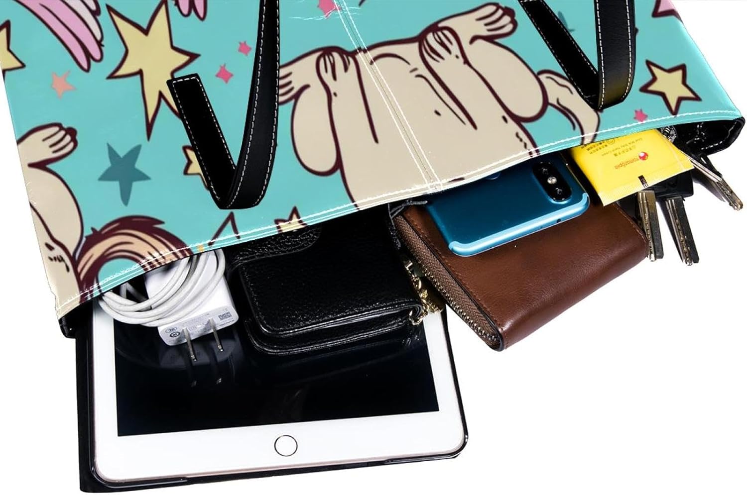 [YTYVAGT] 女性用財布、トートバッグ美学、レディーストートハンドバッグ,ユニコーンパグエンジェルドッグ