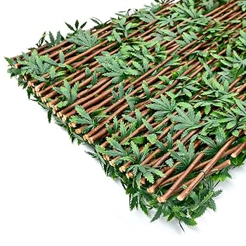 Traliccio Estensibile In Legno Con Edera Artificiale - 100x200 Cm, Per Privacy Giardino