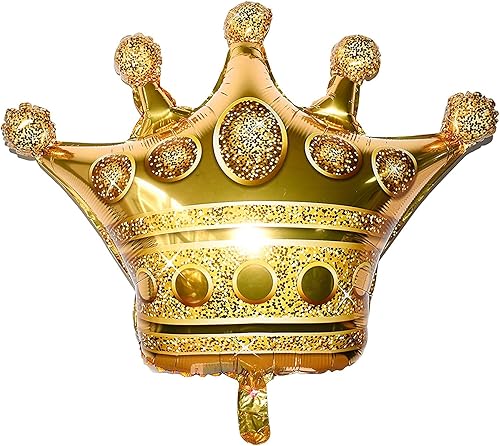 Miniatura 9 de MYUBWTF 6 globos grandes de corona dorada de 40 pulgadas, globos gigantes de tapa de aluminio, globos de helio de aluminio para decoración de
