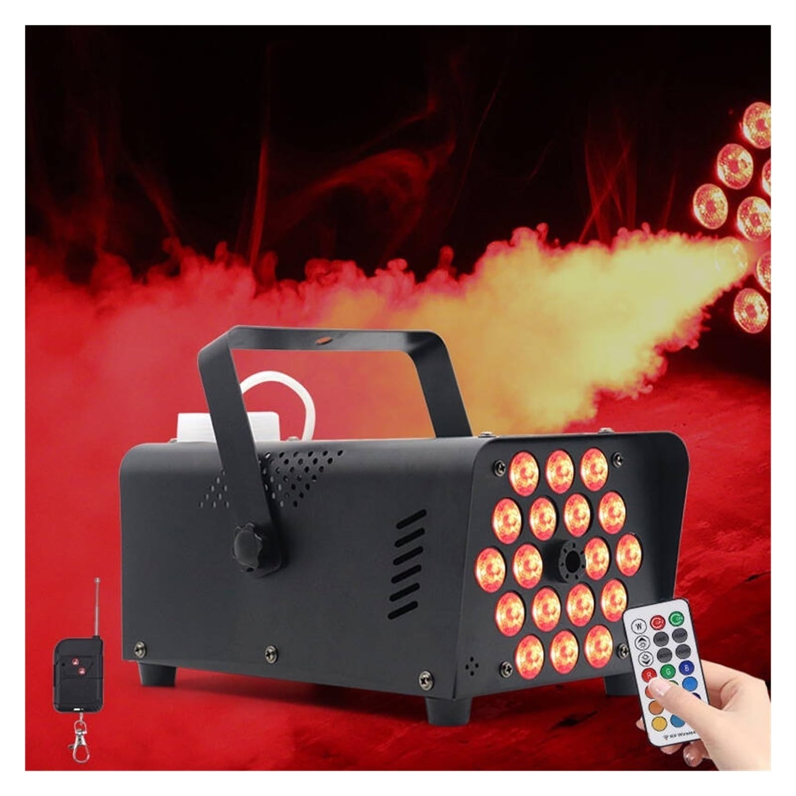 Machine À Fumée 500 W Avec 13 Effets Lumineux De Couleurs Réglables, Brouillard Automatique, Télécommande Sans Fil 18 LED FuméE éPaisse
