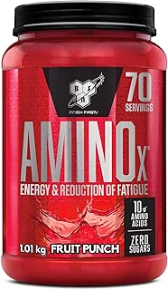 BSN Nutrition Suplemento Amino X con Vitamina D, Vitamina B6 y Aminoácidos, Sabor Ponche de Frutas, 70 Porciones, 1 kg