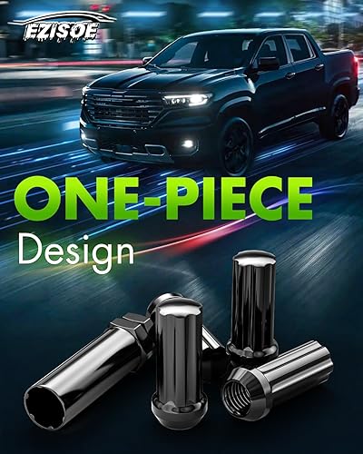 Miniatura 7 de Tuercas de rueda de 0.551 in x 2.0, 24 piezas+1 pieza de enchufe M14x2 rosca negra XL Tuercas de repuesto para 2003-2014 F150 Expedition Lincoln