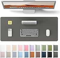 Vista 81 de YSAGi Protector de escritorio de cuero, tapete de oficina, alfombrilla grande para mouse, secante antideslizante de cuero PU, escritorio