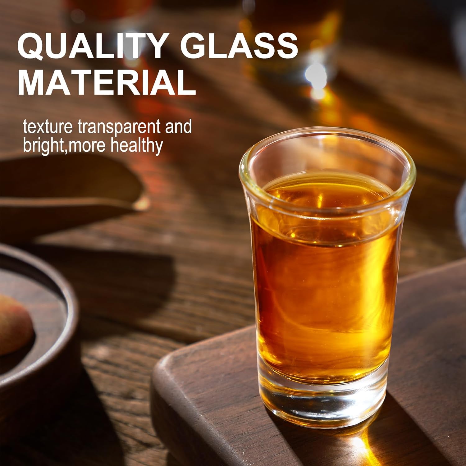 Geosar 100 Pieces Clear Short Shot Glasses Bulk 1.5 oz Mini Round Shot Glasses Heavy Base Small Glass Cups for Wedding Party, Water, Juice, Milk, Coffee, Drinking(Novelty Style) - Image 6