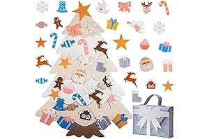 DIY Christmas Tree for Kids to Decorate - White Holiday Green Felt Fabric Wall Decors