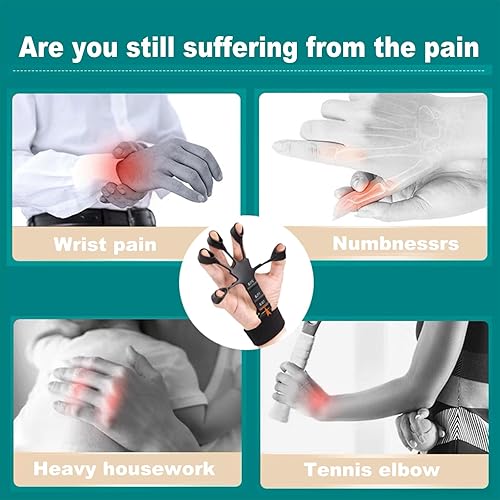 Miniatura 5 de Fortalecedor de dedos, entrenador de agarre, tirador de muñeca, extensión de flexión de dedos, entrenador de rehabilitación de ejercicio de dedos,