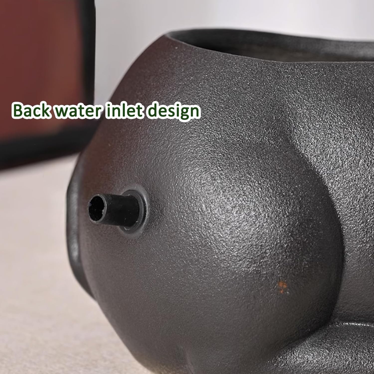 Animal Pond Fountains, Ceramic Pot Pond Spitter, Spitters for Small Ponds, Animal Ponds Spitters, Water Feature Spitter, Ceramic Animals Decoration Waterfall(Brown)