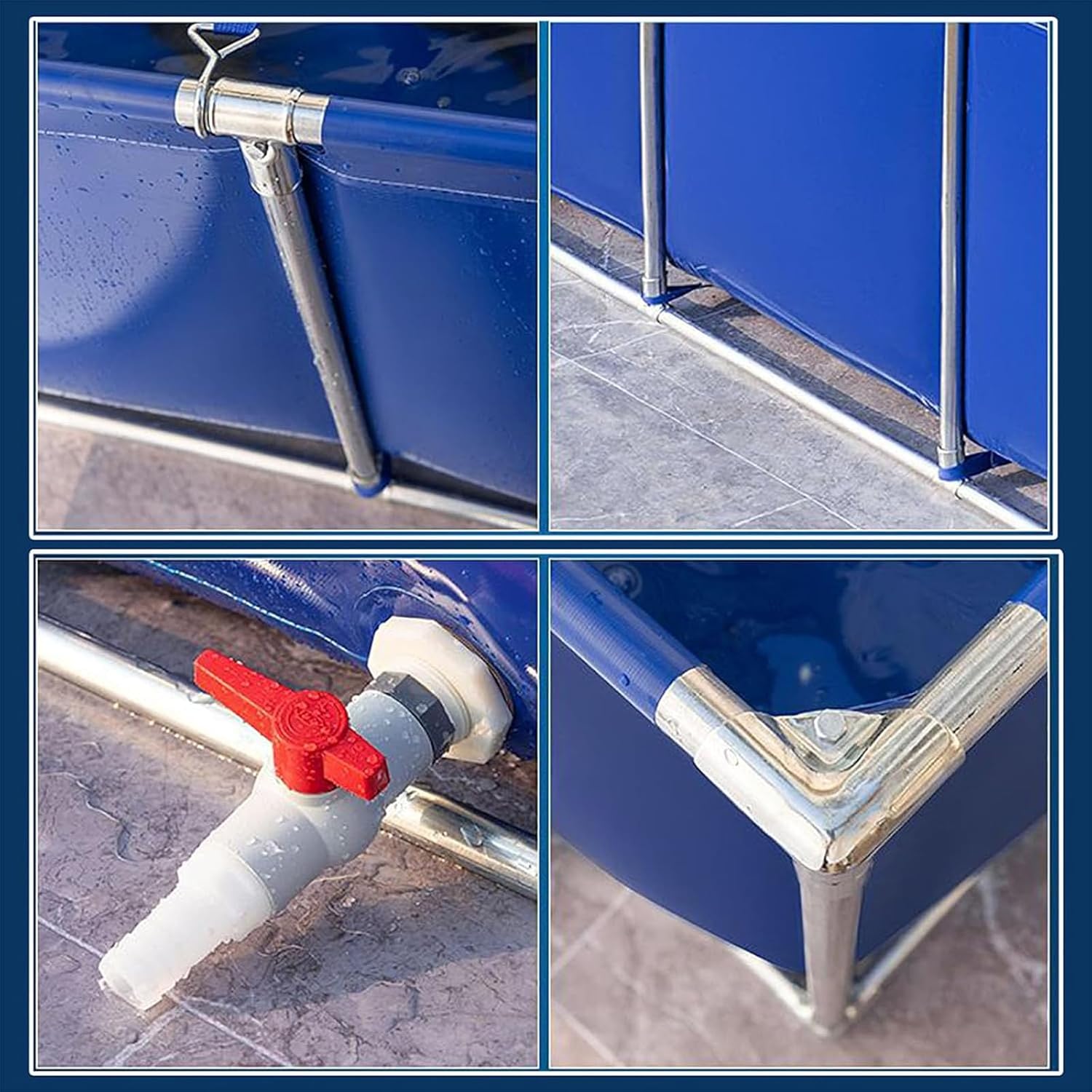 Waterproof PVC Pool Bag - Portable Multifunctional Fish Pond with Drain Valve - Foldable Canvas Aquarium for Emergency Water Supply - 100x100x40cm