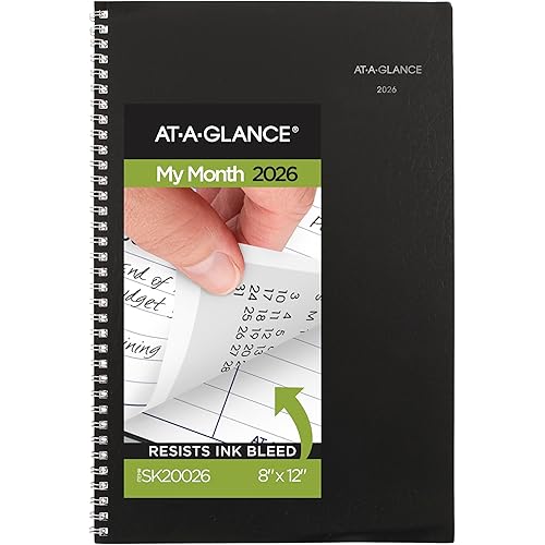 AT-A-GLANCE 2026 Planner, Monthly, 8" x 12", Large, DayMinder, Black (SK20026)
