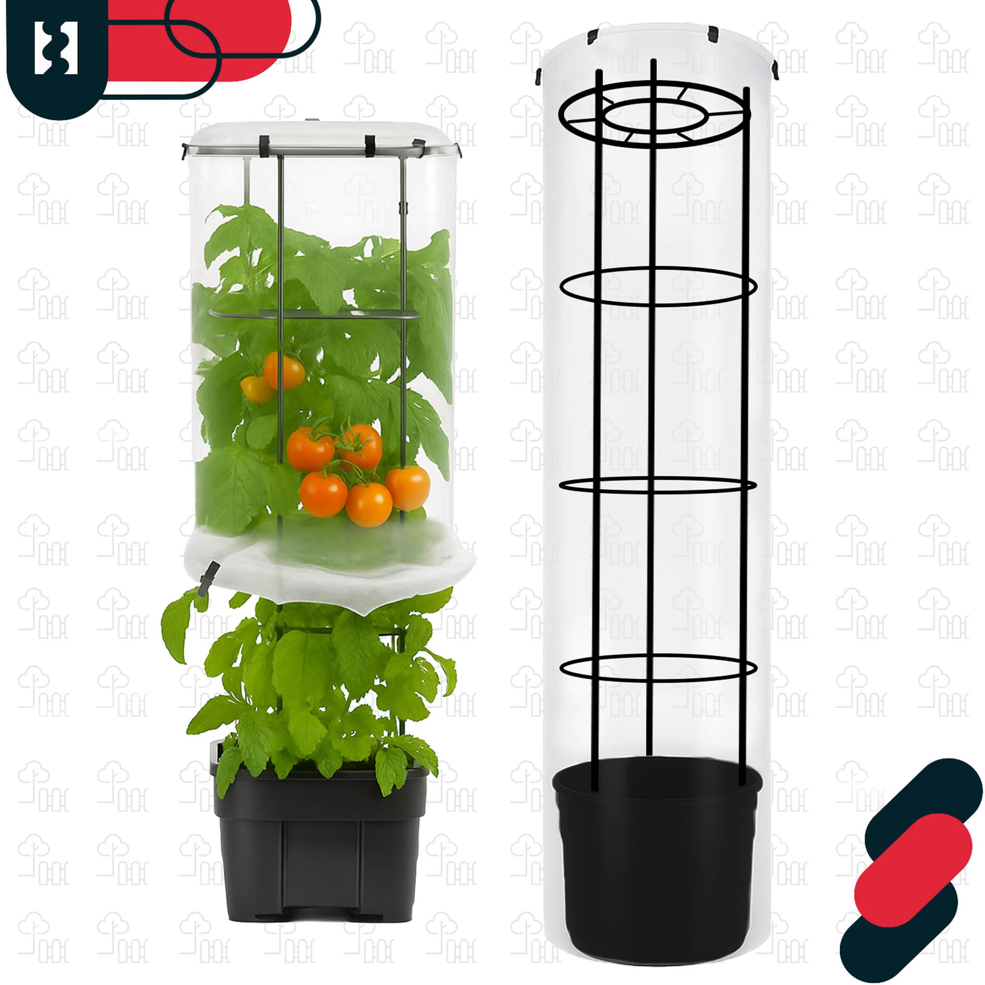 KOTARBAU® 4er Set Schutzfolie für Tomatenpflanze - ⌀ 40 cm x 148 cm - Tomatenschutzfolie - Schutzfolie - Reifehaube - Reifefolie - gewächshaus Klein - Transparent