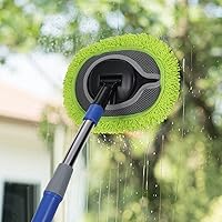 Vista 7 de SLIIMU Paquete de 2 repuestos de repuesto de cabezal de microfibra de felpilla para trapeador de polvo de pared de 66 pulgadas con mango largo