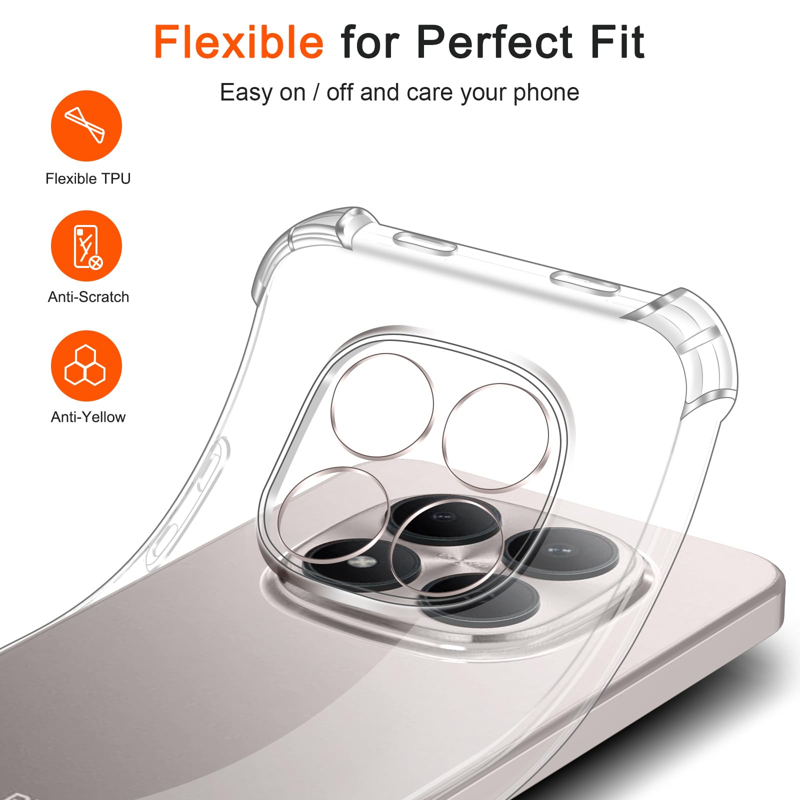 iVoler Cover per Xiaomi Redmi Note 15 Pro 5G (Non per Redmi Note 15 Pro 4G) con 2 Pezzi Pellicola Vetro Temperato, Custodia Antiurto Anti-Graffio Trasparente, Sottile Morbida in Silicone TPU Case