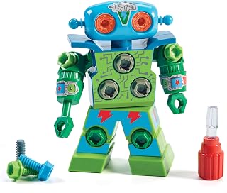 Educational Insights Design & Drill Robot: STEM Building Toy Set with Screwdriver, Bolts & Stickers for Kids Ages 3+