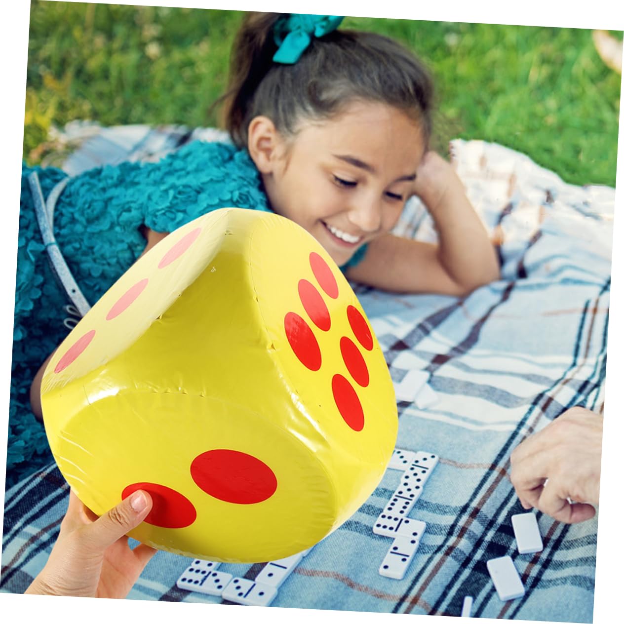 VICASKY Dado di Schiuma Gigante Giallo a 6 Facce Porta Gioco Giocattolo Educativo Portatile per Bambini e Adulti Adatto per Insegnamento in Classe e Feste