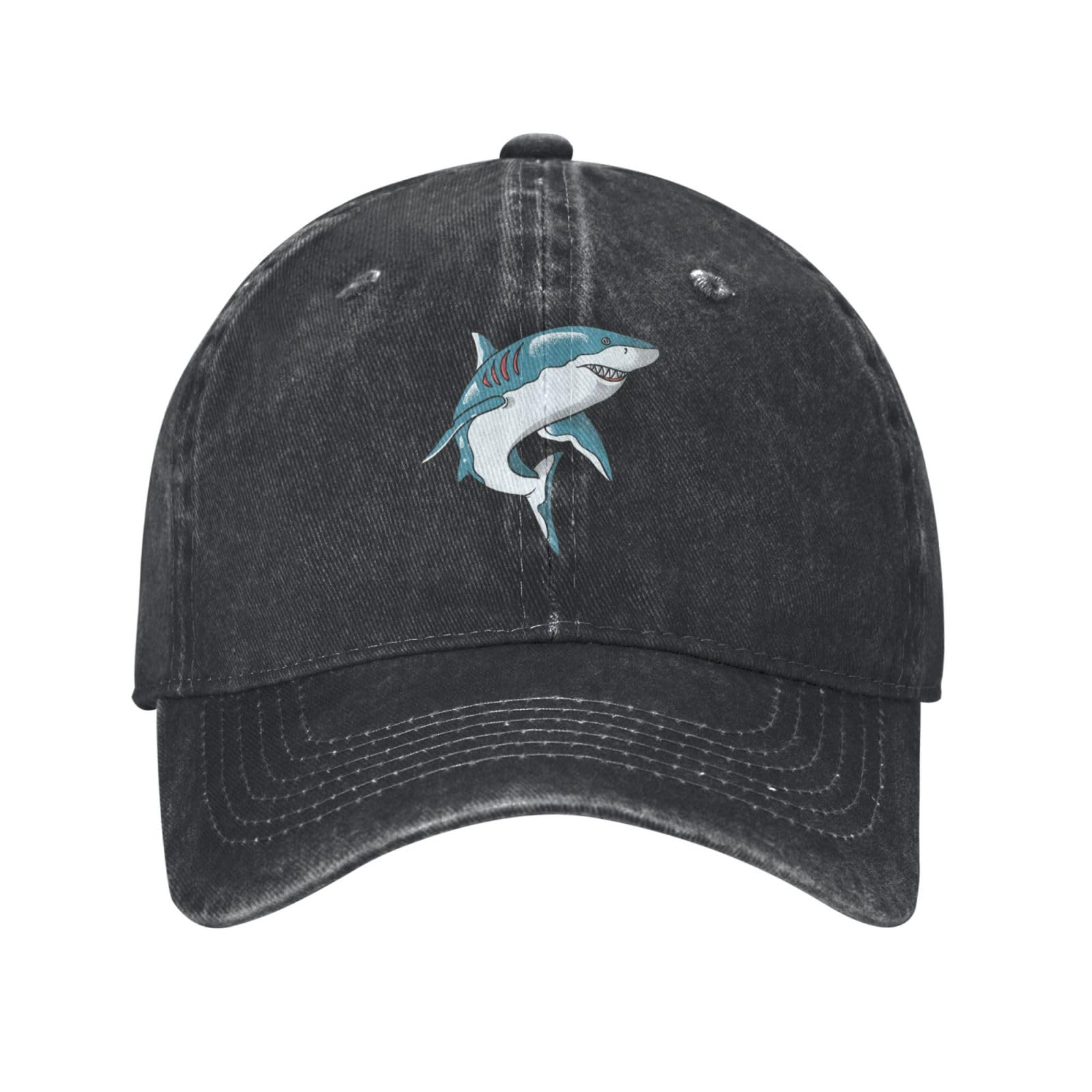 KWQDOZF Cute Shark Baseball Cap for Men Women Hat Adjustable Trucker Hat Golf Dad Hats Black