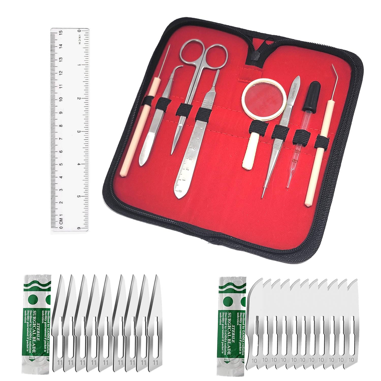 AAProTools Set Of 20 Science Lab Tweezers Forceps Straight Splinter Forceps (20 Fine Point 3.5