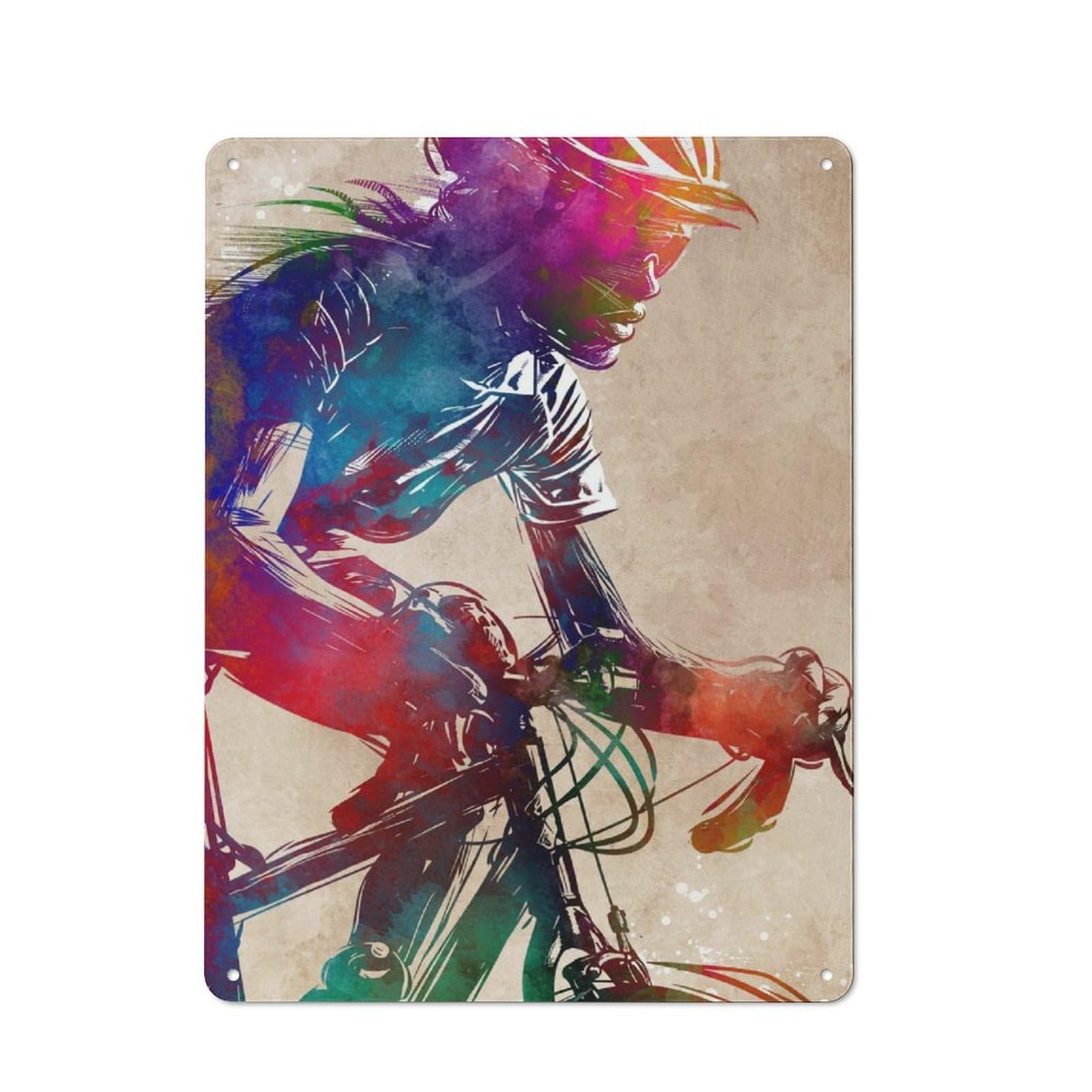 Junmoney Cycling Sport Art 3 Vintage Tin Sign 40X30cm With For Guest Room Or Hallway, Suited To Wall Displays In Guest Rooms And Hallways