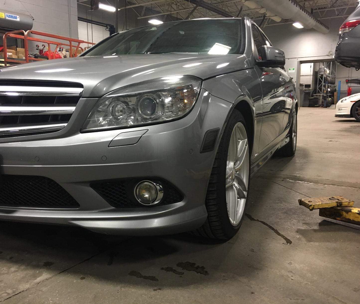 iJDMTOY Smoked Lens White Full LED Front Side Marker Light Kit Compatible With 2008-11 Mercedes W204 C250 C300 C350 & 2008-2013 C63 AMG, Powered by SMD LED, Replace OEM Sidemarker Lamps