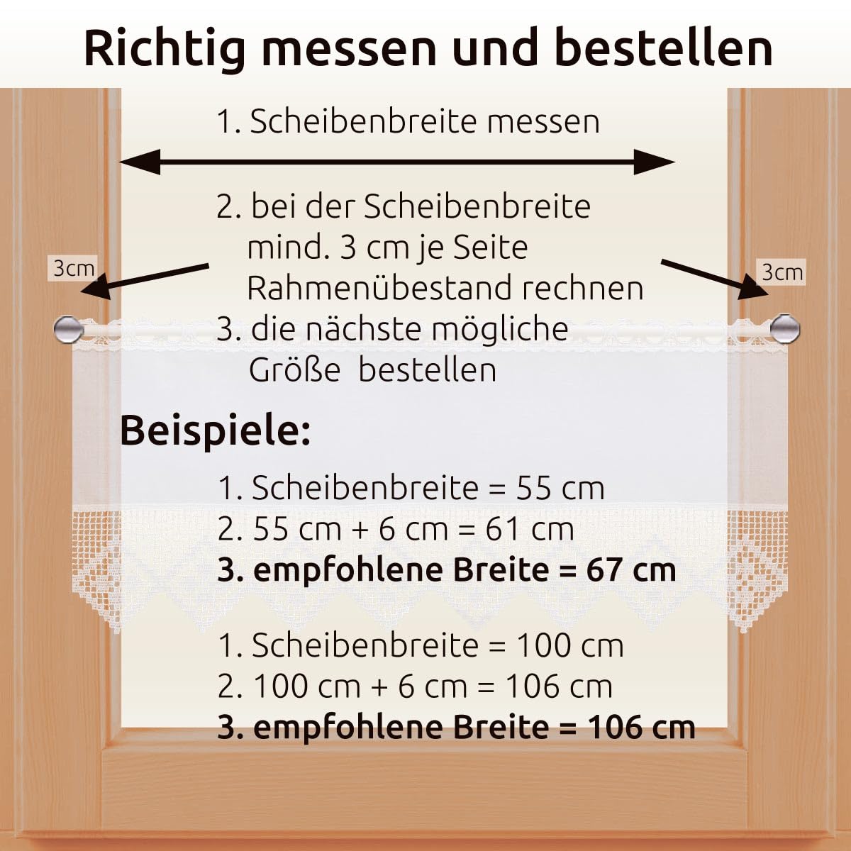 Feenhaus-Scheibengardine Lydia Vogtländische Spitze in weiß | Landhaus-Spitzengardine in geometrischer Häkelmusteroptik | fein gestickter Scheibenhänger mit Blumenmuster Höhe x Breite 47 x 67 cm