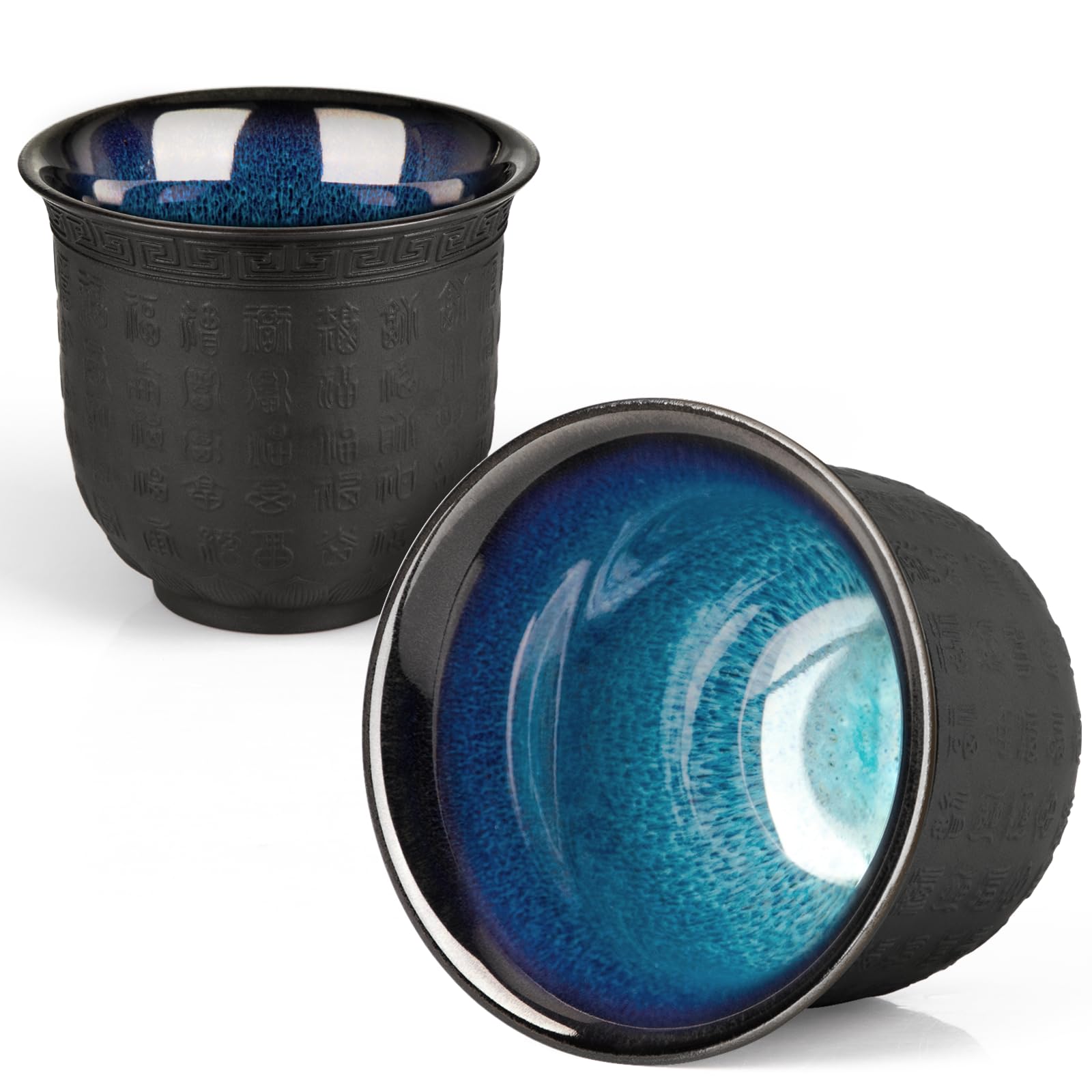 Set 4 Tazze Da Tè Giapponesi In Ceramica - Forma Cuore Buddista, 160 Ml Ciascuna - Foto 11