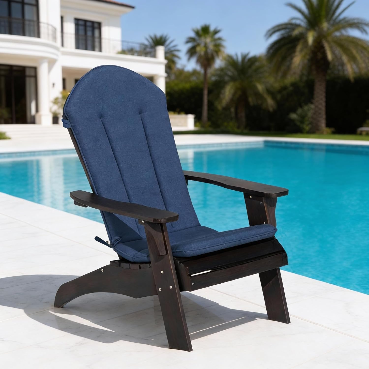 COZYVIDA 50"x20" Adirondack Chair Cushion Set of 2, Water-Resistant Fade Resistant High Back Outdoor Rocking Chair Cushion for Patio,Blue