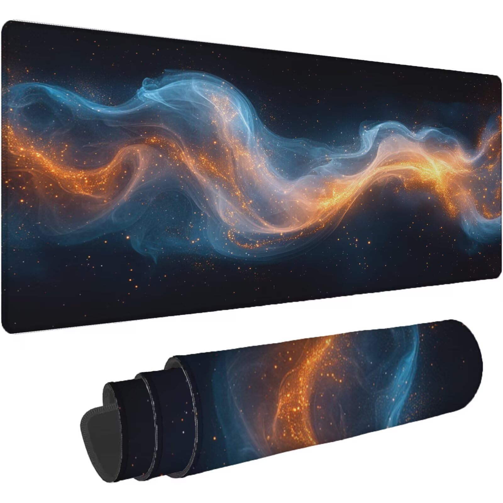 Podkładka pod mysz w kolorze pomarańczowym XXL 1400 x 700 mm mata biurkowa granatowa podkładka pod mysz jednoczęściowa antypoślizgowa gumowa podstawa krawędzie mata komputerowa biurko zszywa mysz do